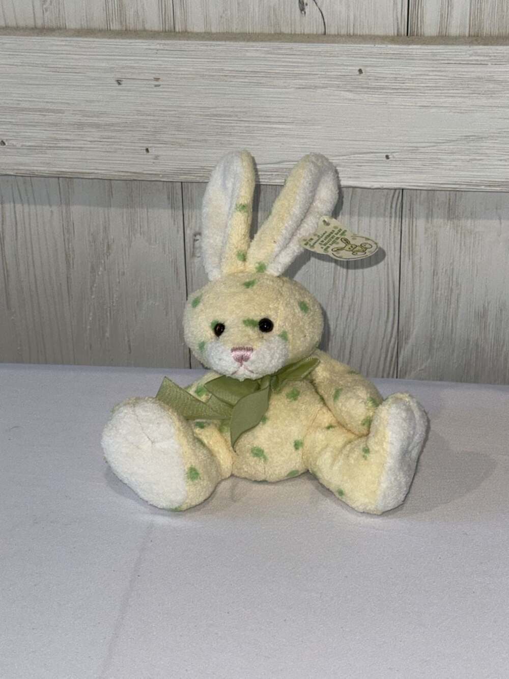 Plushland March of Dimes Easter 2003 Lemon Lime Yellow Bunny Rabbit Stuffed Anim
